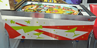 Image # 75893: Cabaret Sample Game - Cabinet - Left 
(The orange flipper rings are not original to this game. Cabinet serial number 9473.)