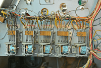 Image # 75913: Cabaret Sample Game - Under Playfield - Detail 
(Cabinet serial number 9473.)