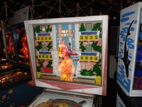 Image # 46721: Campus Queen Illuminated Backglass 
(Serial number is CQ 1819.)