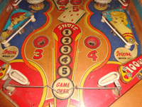 Image # 75399: Canasta Lower Playfield 
(The wireform gate between the flippers is shown here inverted from its normal position.)