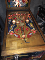 Image # 75420: Canasta Illuminated Playfield 
(This playfield is missing the two flipper-shaped posts at the very top center of the playfield, above the white post, and where a rubber ring fits around all three of them.)