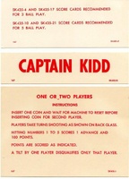Image # 5302: Captain Kidd Score Card
