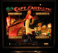 Image # 71926: Capt. Fantastic and The Brown Dirt Cowboy Illuminated Backglass (with stars) 
(Serial number 16629.)