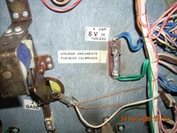 Image # 65433: Grand Slam Under Playfield - Detail 
(A jury-rigged fuse substitute is shown mounted in the fuse holder.)