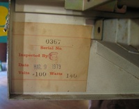 Image # 59674: Ali Baba Inspection Date 
(Serial number 0367.)