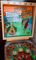 Image # 74342: Running Horse Backglass 
(The cabinet has been repainted. The game in the flyer used white rubber rings.)