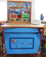 Image # 46317: S�r�nade Cabinet - Front View 
(The cabinet on this game has been repainted on its front but is included here to show its other features.)