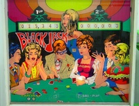 Image # 25087: Black Jack Backglass 
(Serial number 1034.)