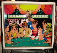 Image # 38730: Black Jack Backglass 
(Serial number 1004.)