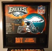 Image # 41605: NFL Eagles Backglass 
(Serial number 155840.)
