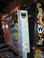 Image # 59740: Mikoshi Backbox - Right 
(The height of this game can be compared to the Williams games next to it. Serial number 4034.)