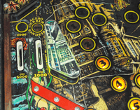 Image # 76607: Shark Illuminated Playfield - Detail 
(The red plastic is not original to this game.)