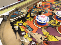Image # 83388: T.K.O. Playfield - Upper Right Area 
(The owner indicated this playfield may have been previously clear-coated.)