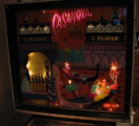 Image # 47013: Casanova Illuminated Backglass 
(Serial number 64560.)
