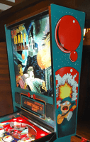 Image # 82741: Sleic Pin-BALL Backbox - Right 
(The playfield LED illumination shown here is not original to this game.)