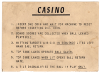 Image # 83393: Casino Instruction Card