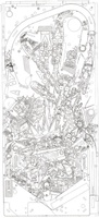 Image # 8465: The Simpsons Pinball Party Early Playfield Drawing in Pencil