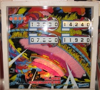Image # 58250: Close Encounters of the Third Kind Sample Game - Illuminated Backglass 
(Serial number 01097 S.)