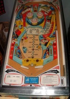 Image # 15007: Pinball Playfield 
(The mini-post below the flippers was added after the game left the factory.)