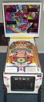 Image # 21708: Rock On Cabinet - Front View 
(The flippers shown here are not original to this game.)