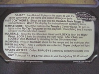 Image # 28426: Ripley's Believe It or Not!� Instruction Card