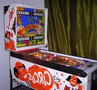 Image # 40446: Circus Cabinet - Left 
(The pop bumper caps do not match the game in the flyer and might not be original to this game.)