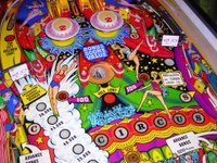 Image # 40441: Circus Middle Playfield 
(The pop bumper caps do not match the game in the flyer and might not be original to this game.)