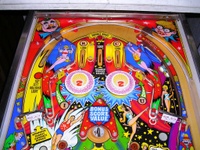 Image # 40440: Circus Upper Playfield 
(The pop bumper caps do not match the game in the flyer and might not be original to this game.)