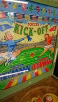 Image # 72090: Soccer Kick-Off Backglass 
(This game is not in its original factory woodrail cabinet.)
