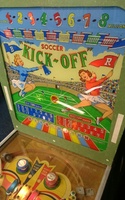 Image # 72091: Soccer Kick-Off Backglass 
(This game is not in its original factory woodrail cabinet.)
