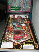 Image # 31735: Class of 1812 Cabinet - Front View 
(The large hand is missing from the upper right corner of the playfield.)