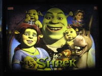 Image # 37807: Shrek� Sample Game - Illuminated Backglass 
(Serial number E 216298.)
