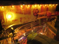 Image # 42309: Indiana Jones Sample Game - Playfield - Detail 
(Serial number E 216297.)