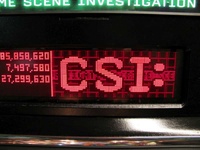 Image # 39501: CSI Export Game With LED Display 
(This DMD was manufactured by Stern and is viewed through red plastic. Exported to Europe.)