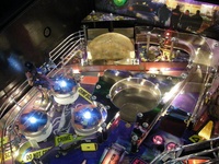 Image # 38842: CSI Prototype - Upper Left Playfield Detail 
(Serial number 221380.)