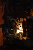 Image # 59955: College Daze Replay Unit - Bulb Intensity 
(This image shows that, in a dark backbox, the illumination is sufficient to project the number onto the backglass. Serial number 013073CD.)