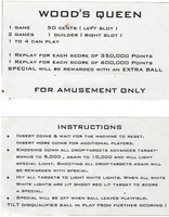 Image # 78978: Wood's Queen Instruction and Score Cards