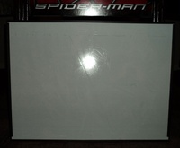 Image # 47808: Spider-Man� (Black Suited) Backglass - Reverse 
(Serial number 214536.)