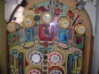 Image # 50091: Robin Hood Upper Playfield 
(The playfield in the manufacturer's flyer has white rubbers.)