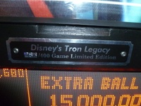 Image # 55783: Disney TRON Legacy (Limited Edition) Limited Edition Plaque 
(Limited Edition number 283 of 400. Cabinet serial number is 230914.)