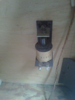 Image # 49653: Cosmos Inside German Cabinet - Knocker Not Wired 
(No factory wiring was evident for the knocker, yet solder is evident on the terminals. Serial number 1638.)