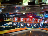 Image # 52352: AC/DC (Let There Be Rock Limited Edition) AC/DC Drop Targets 
(The playfield has been raised in this image. Serial number 234387.)