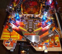 Image # 52359: AC/DC (Let There Be Rock Limited Edition) Apron Removed 
(The playfield has been raised in this image. Serial number 234387.)