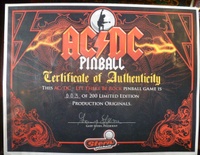 Image # 52385: AC/DC (Let There Be Rock Limited Edition) Certificate of Authenticity 
(Serial number 234387.)