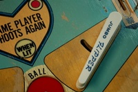 Image # 50839: Cowboy Jumbo Flipper 
(The flippers on this playfield are reversed, causing the printing to be upside down.)