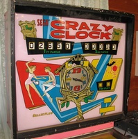 Image # 59690: Crazy Clock Backglass 
(Serial number 0367.)