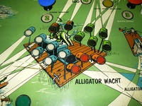 Image # 26676: Alligator Playfield - Detail 
(Alligator Wacht (Watch). Serial number 1109.)