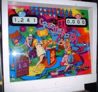 Image # 46272: Crescendo Backglass 
(The backbox on this game has been repainted but is included here to show its structural detail.)