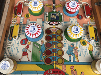 Image # 78453: Cross Town Sample Game - Middle Playfield 
(A thin polycarbonate sheet has been placed on this playfield to protect it from further wear. Serial number 01017 S.)