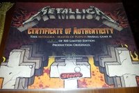 Image # 62973: Metallica Master of Puppets (Limited Edition) Certificate Of Authenticity 
(Limited Edition 381 of 500. Cabinet serial number E241334.)